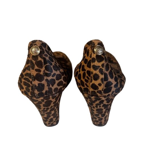 Vince Camuto brown leopard calf hair leather wedges size 9B - Picture 4 of 7